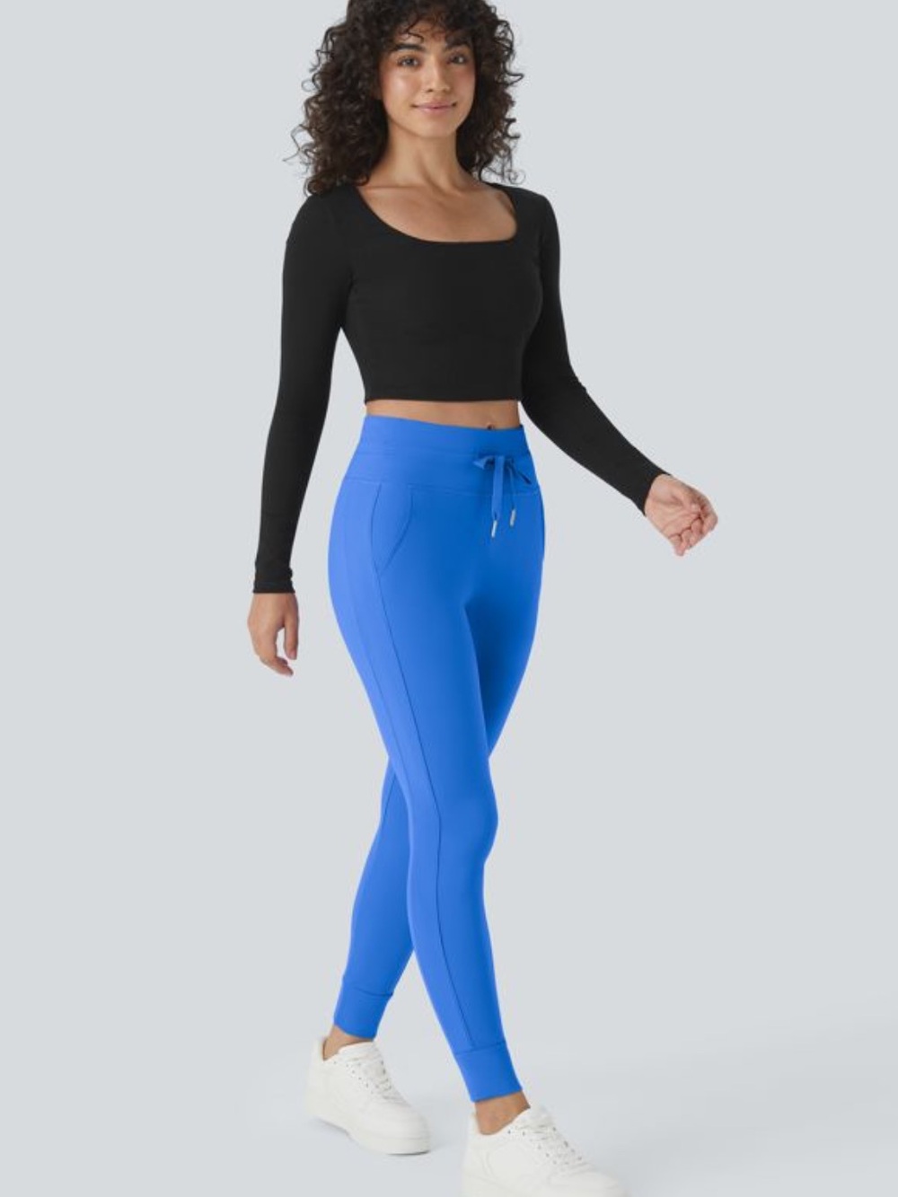 Halara SoftlyZero Plush High Waisted Drawstring Pocket Plain Full Length Jogger